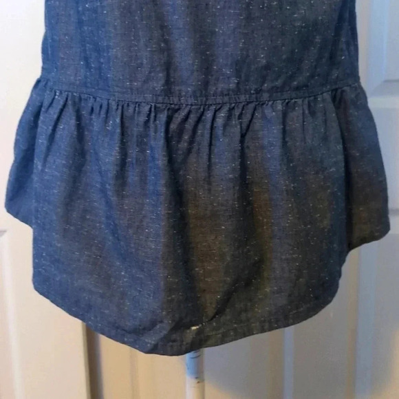 Guess Simone Cascading Ruffle Chambray Top - Picture 5 of 6